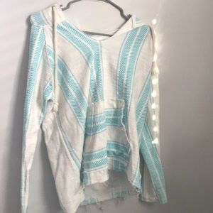 Blue and white sweater